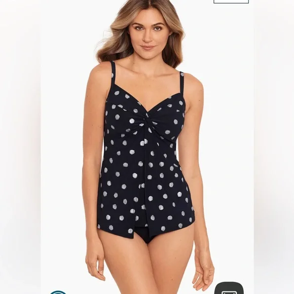 NWT MIRACLESUIT Pizzelles Love Knot Tankini Top